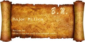 Bajor Milica névjegykártya